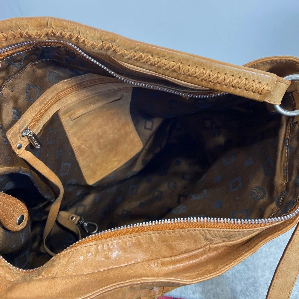 ADAX Copenhagen Camel Tan Brown Woven Braided Large Bag‎